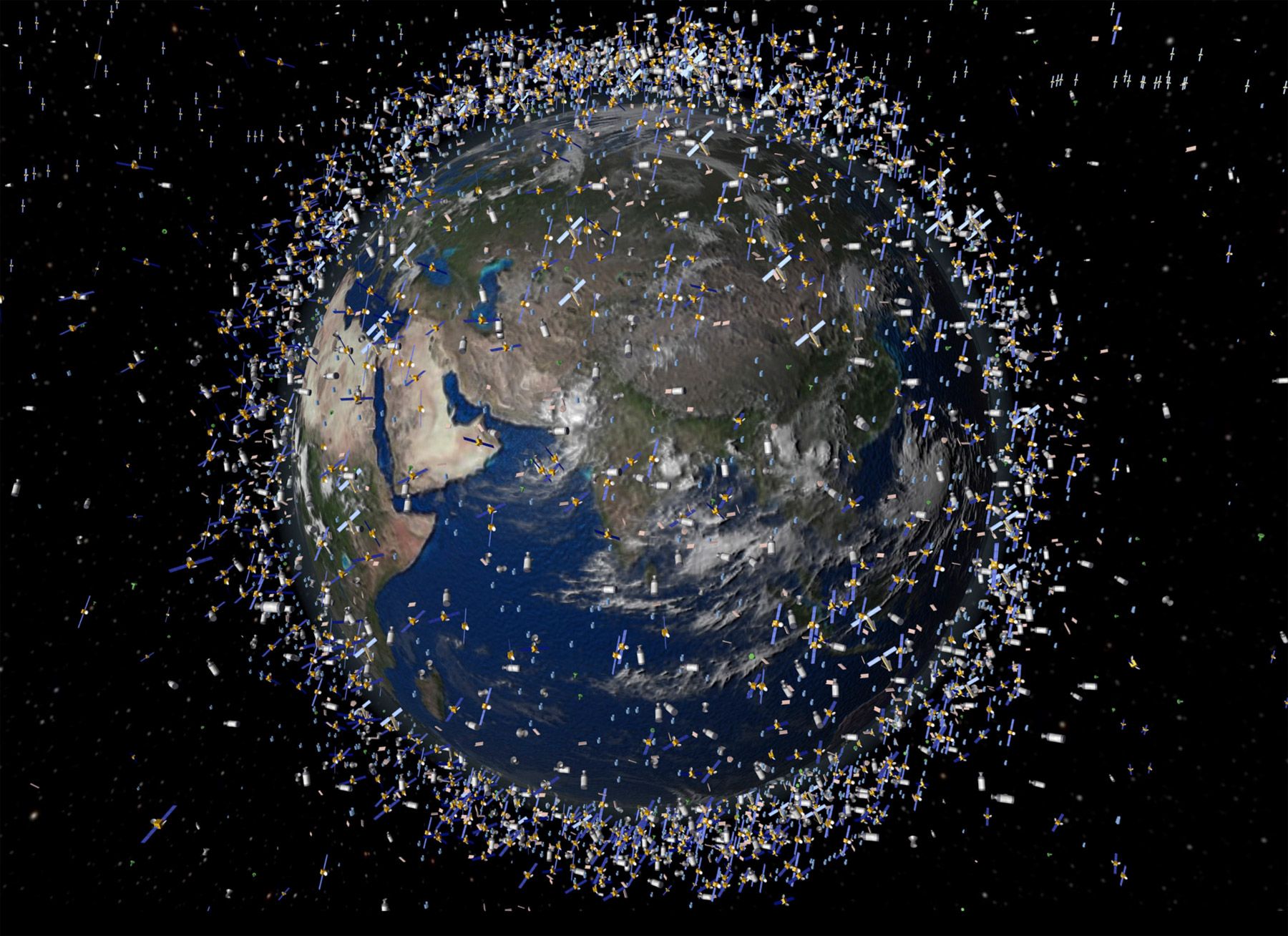 Débris spatiaux autour de la Terre