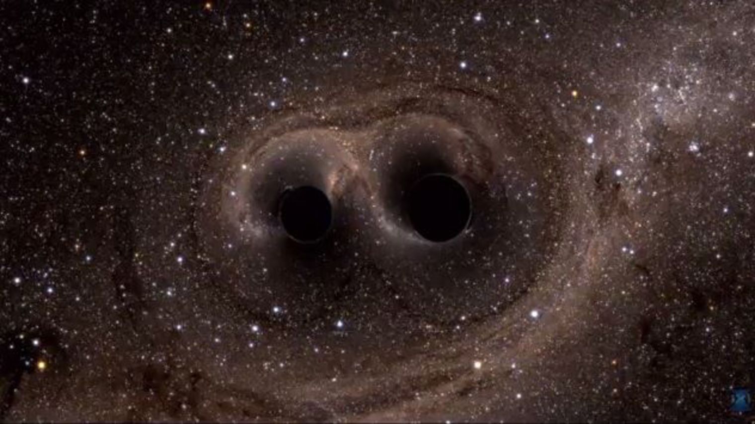 Simulation de la fusion de trous noirs © LIGO